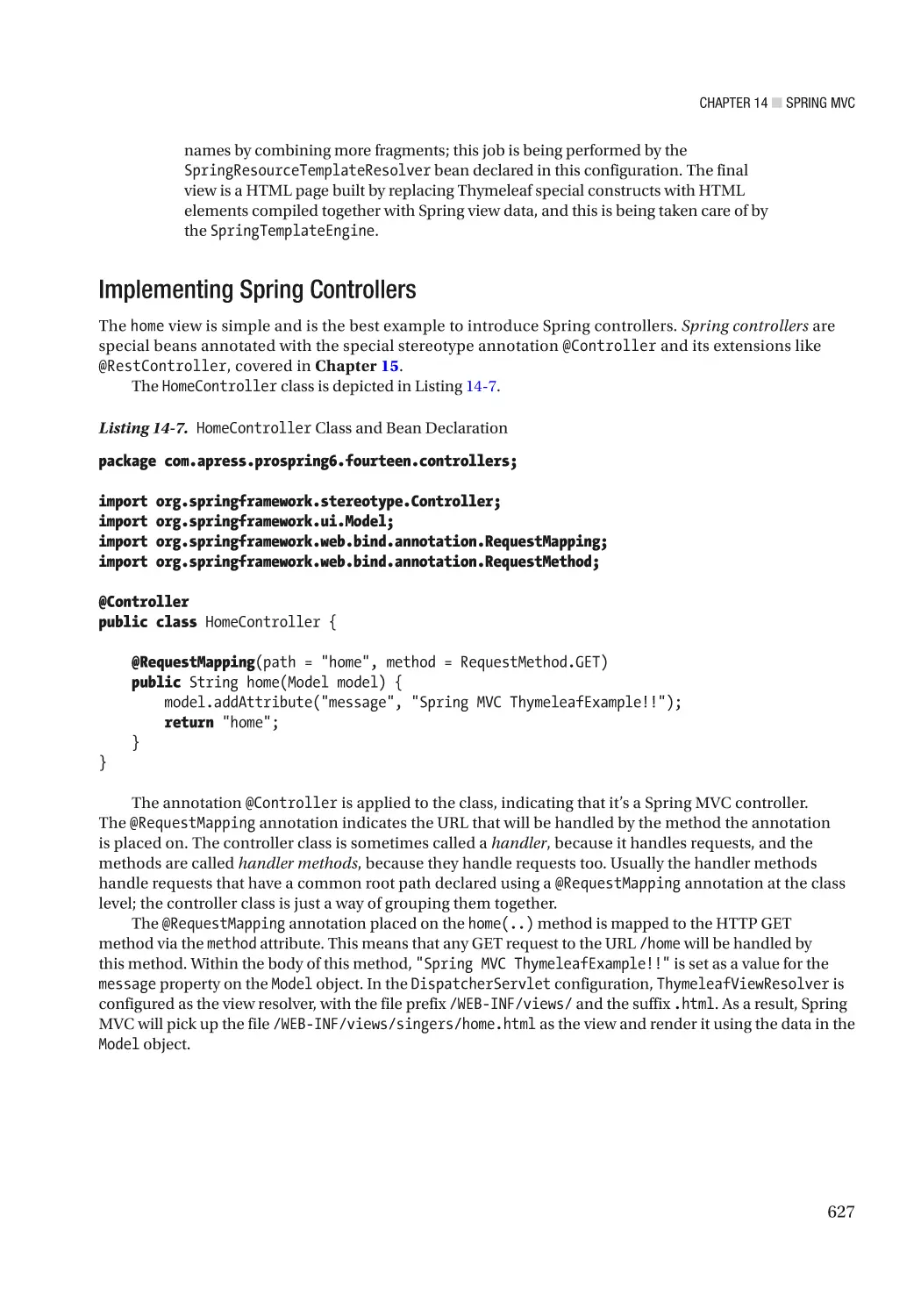 Implementing Spring Controllers