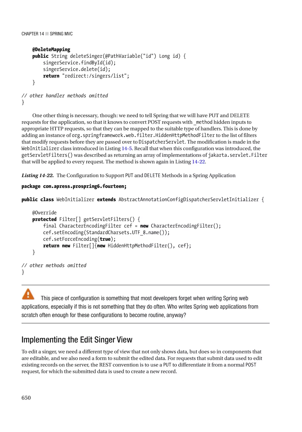 Implementing the Edit Singer View