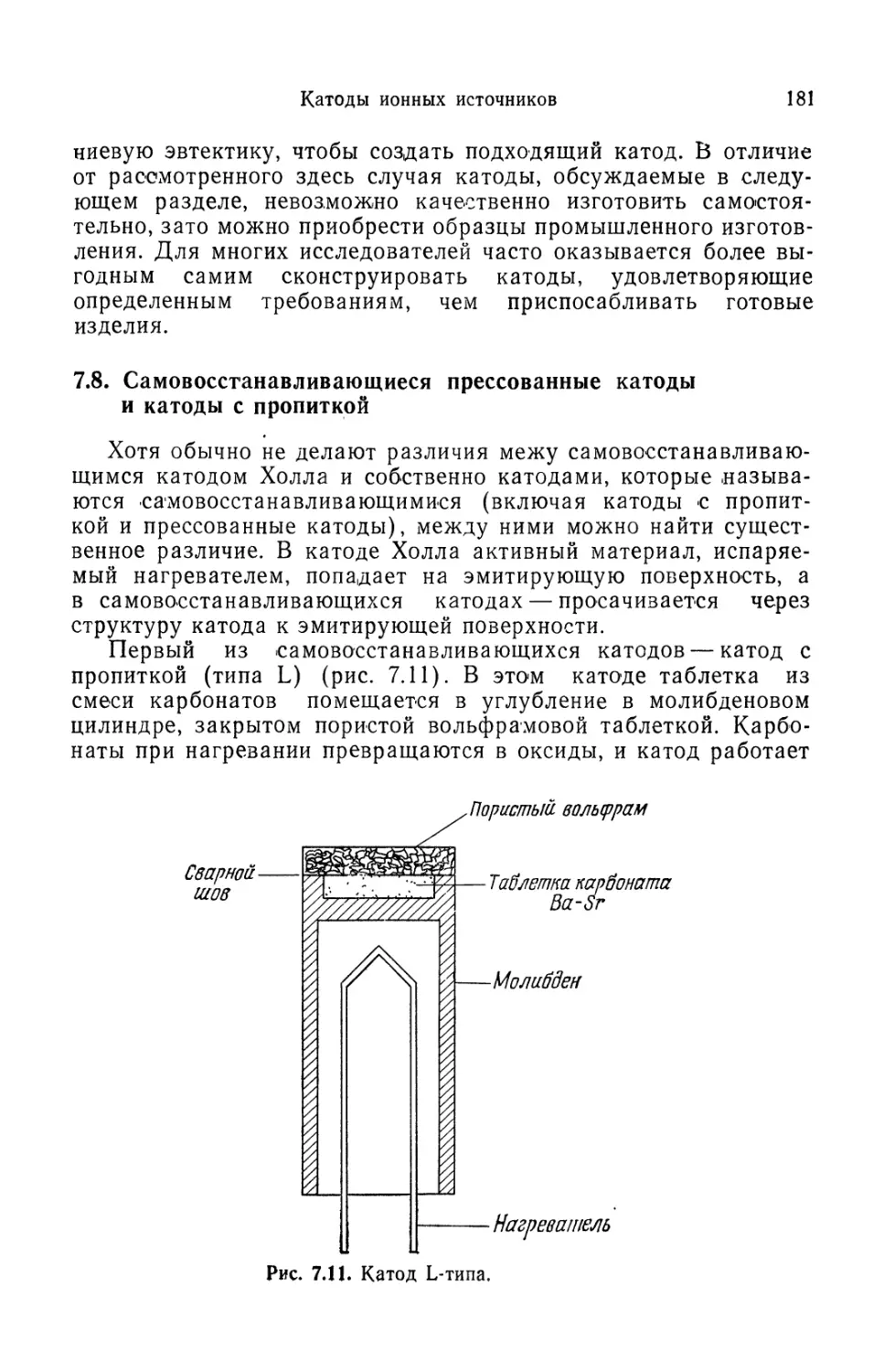 7.8. Самовосстанавливающиеся прессованные катоды и катоды с пропиткой