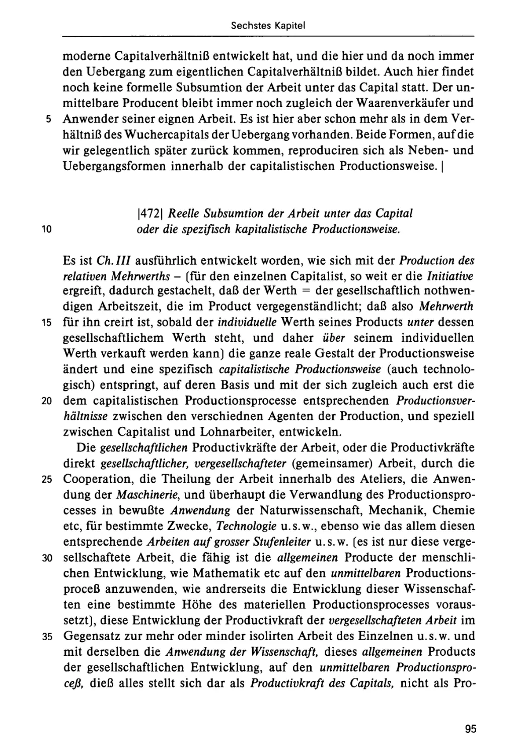 Reelle Subsumtion der Arbeit unter das Kapital oder die spezifisch kapitalistische Produktionsweise