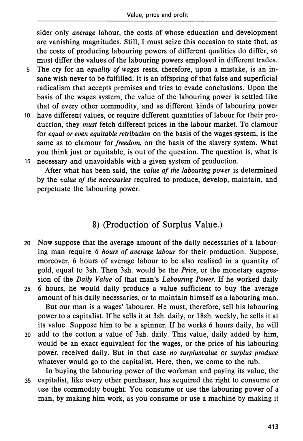 8. Production of Surplus Value