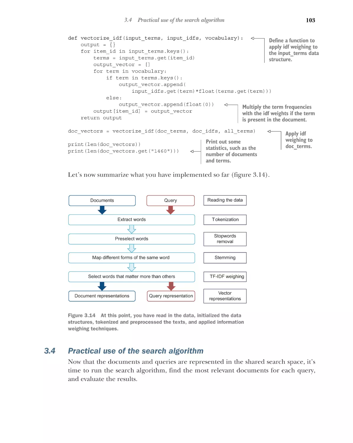 3.4 Practical use of the search algorithm