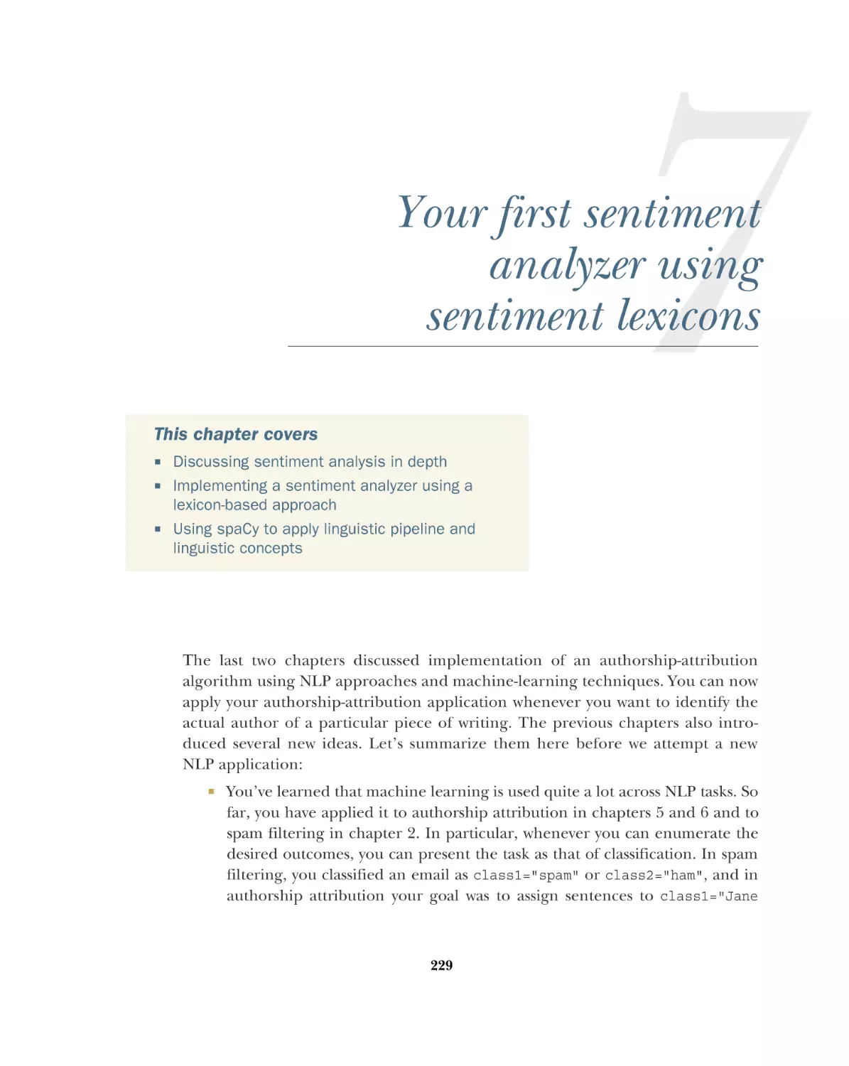 7 Your first sentiment analyzer using sentiment lexicons