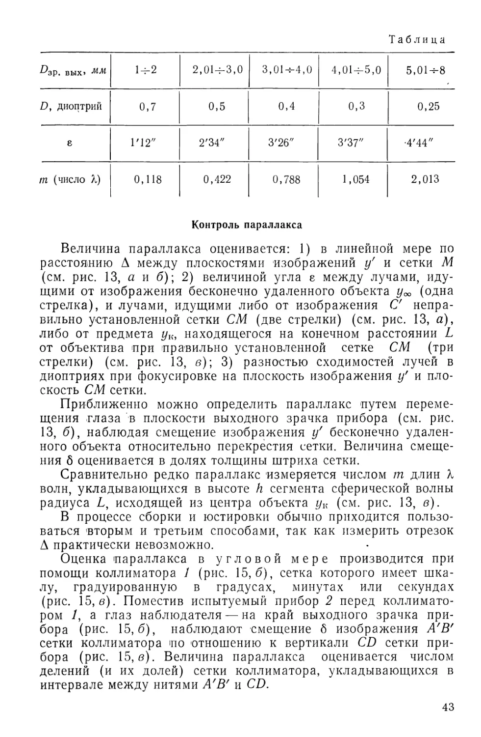 Контроль параллакса