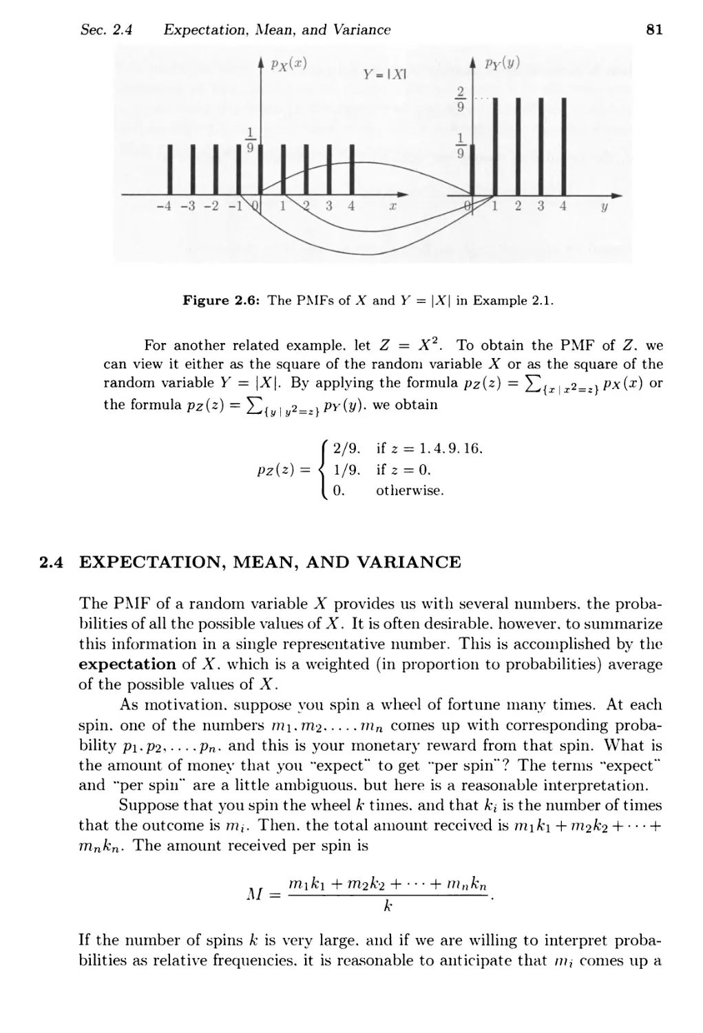 2.4. Expectation, Mean, and Variance