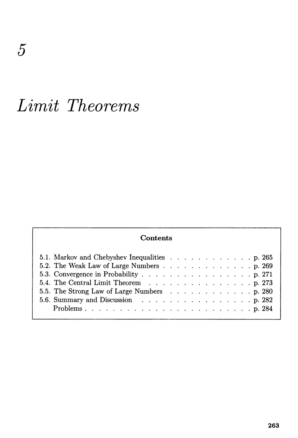 5. Limit Theorems