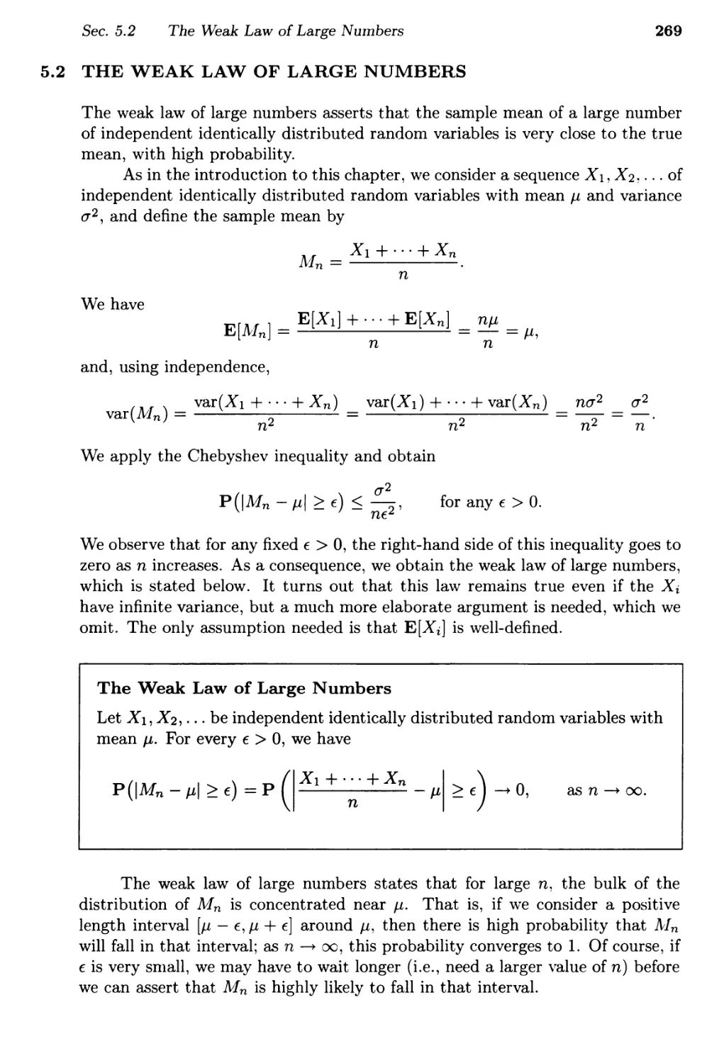 5.2. The Weak Law of Large Numbers