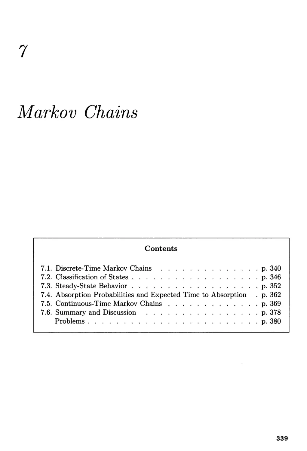 7. Markov Chains