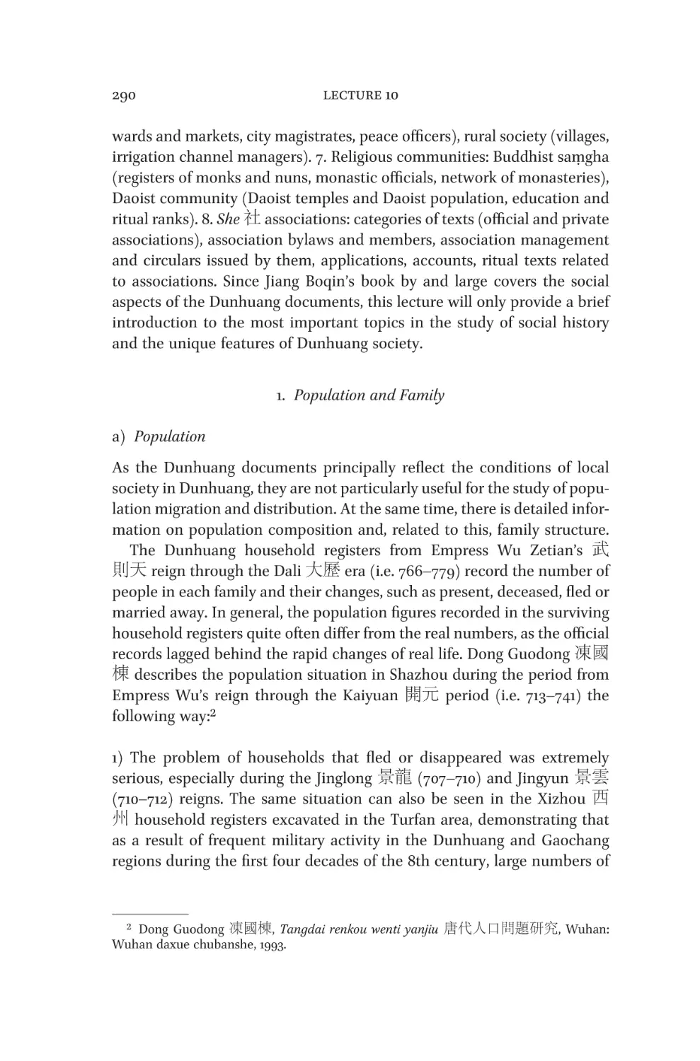 1. Population and Family
a) Population