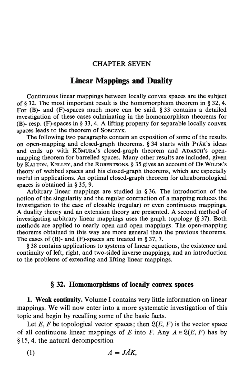 Chapter Seven - Linear Mappings and Duality