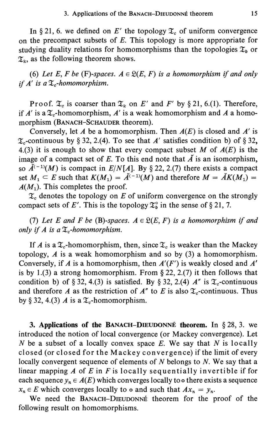 3. Applications of the Banach-Dieudonné theorem