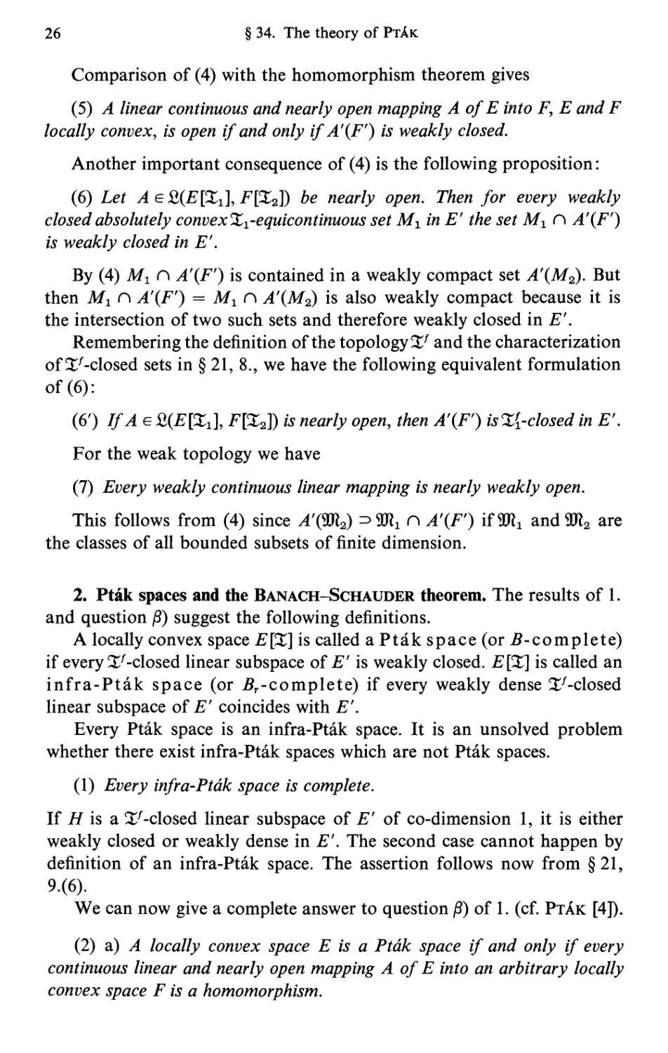 2. Pták spaces and the Banach-Schauder theorem