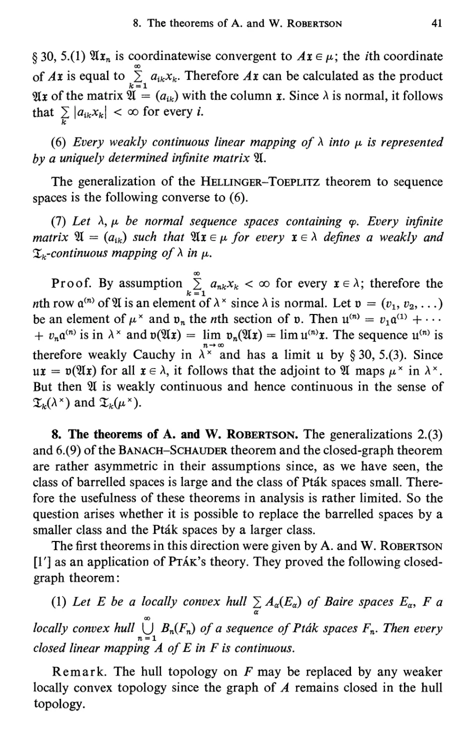 8. The theorems of A. and W. Robertson
