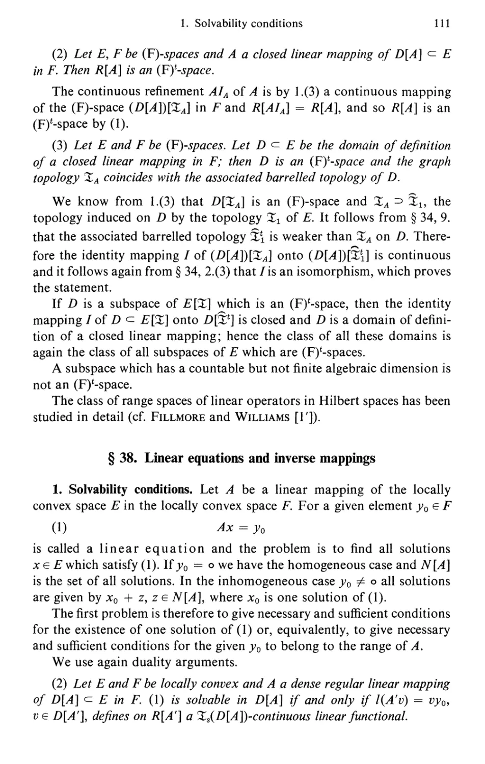 §38. Linear equations and inverse mappings