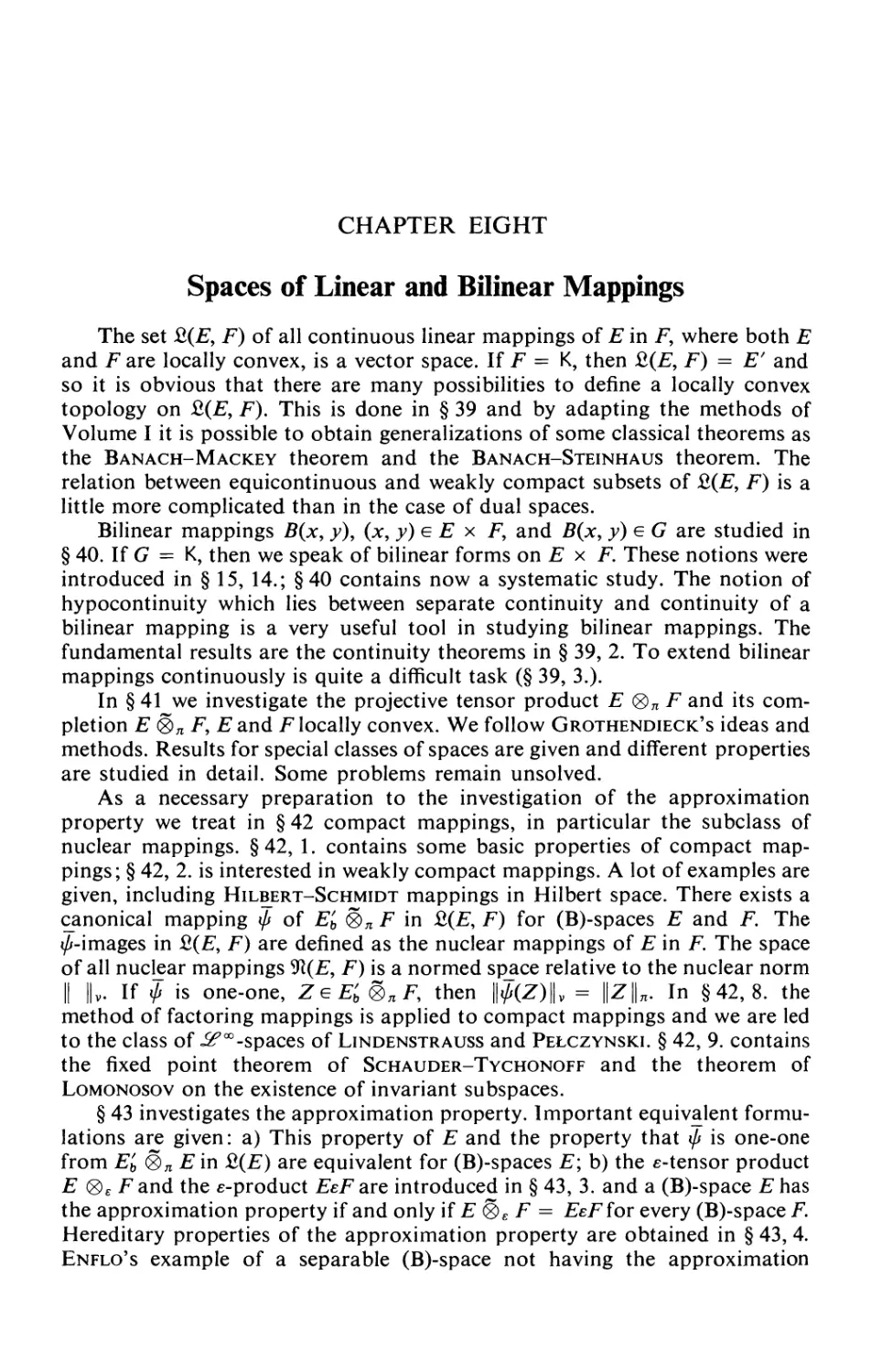 Chapter Eight - Spaces of Linear and Bilinear Mappings