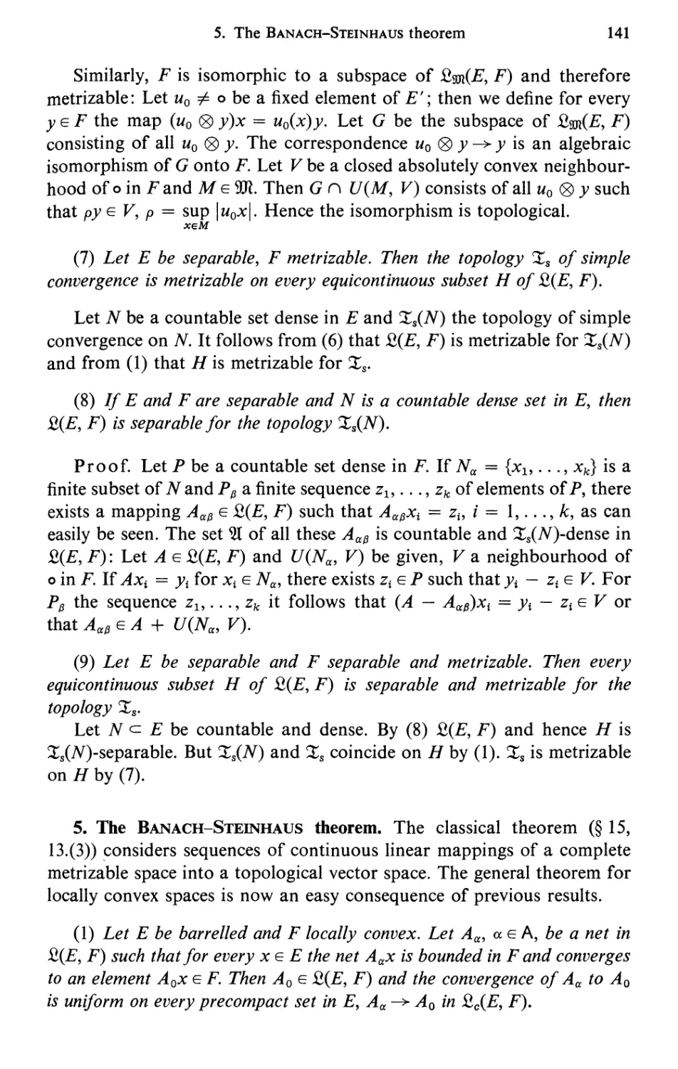 5. The Banach-Steinhaus theorem