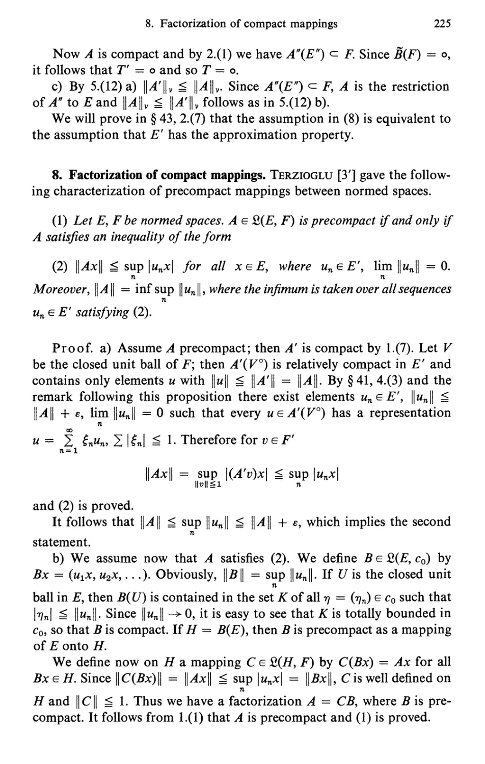 8. Factorization of compact mappings