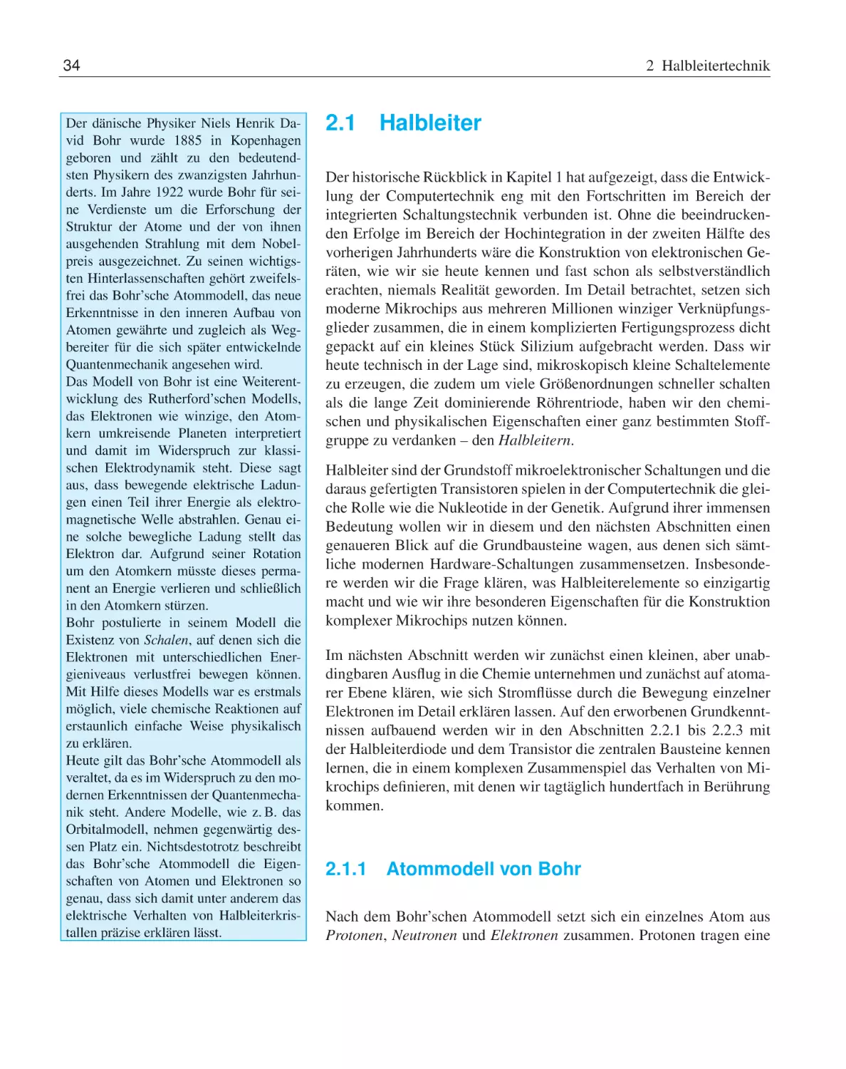 2.1 Halbleiter
2.1.1 Atommodell von Bohr