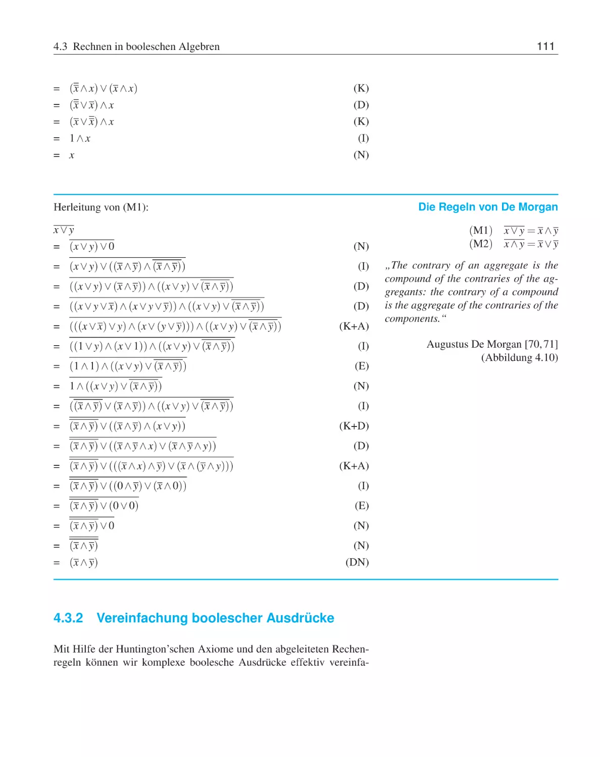 4.3.2 Vereinfachung boolescher Ausdrücke