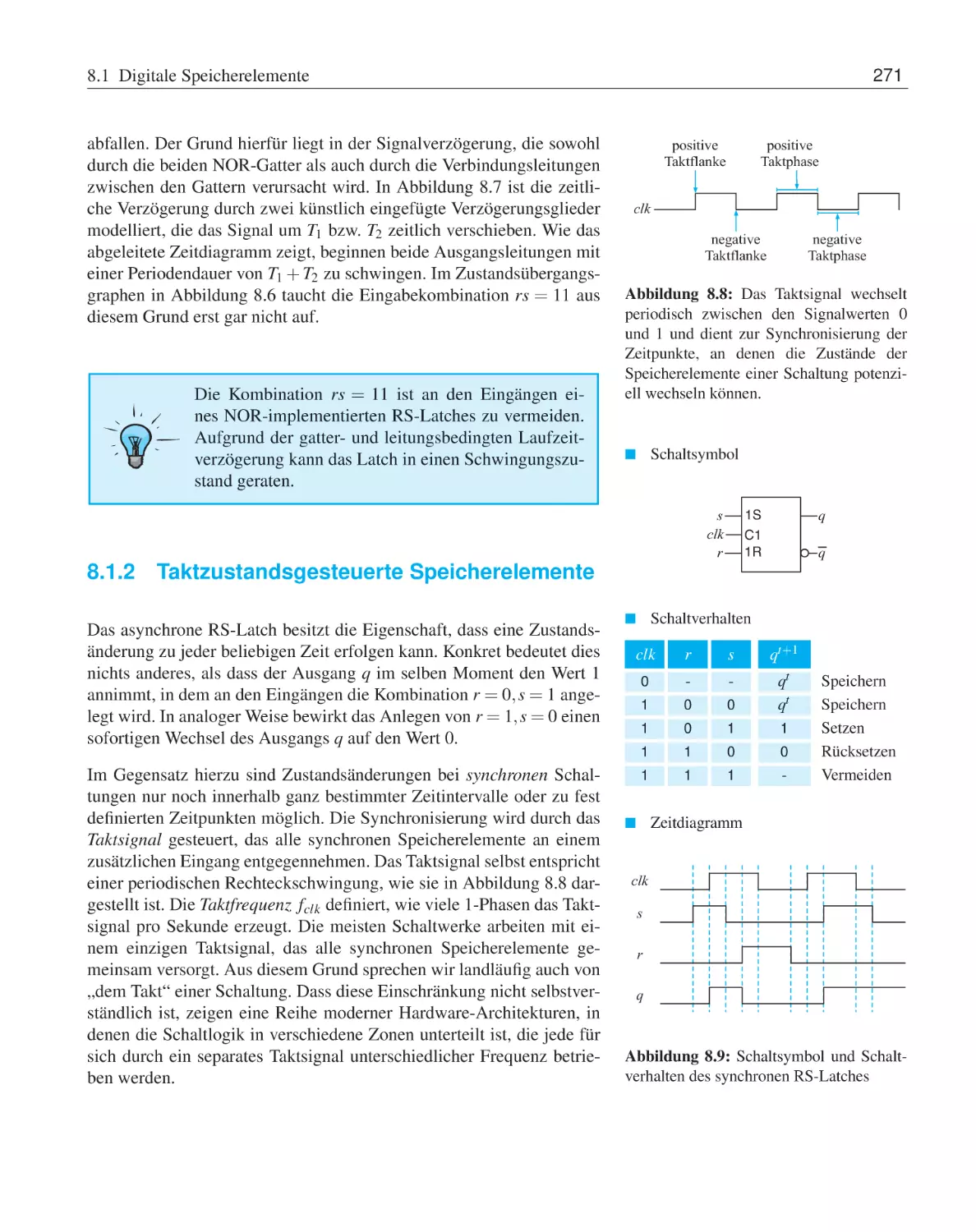 8.1.2 Taktzustandsgesteuerte Speicherelemente