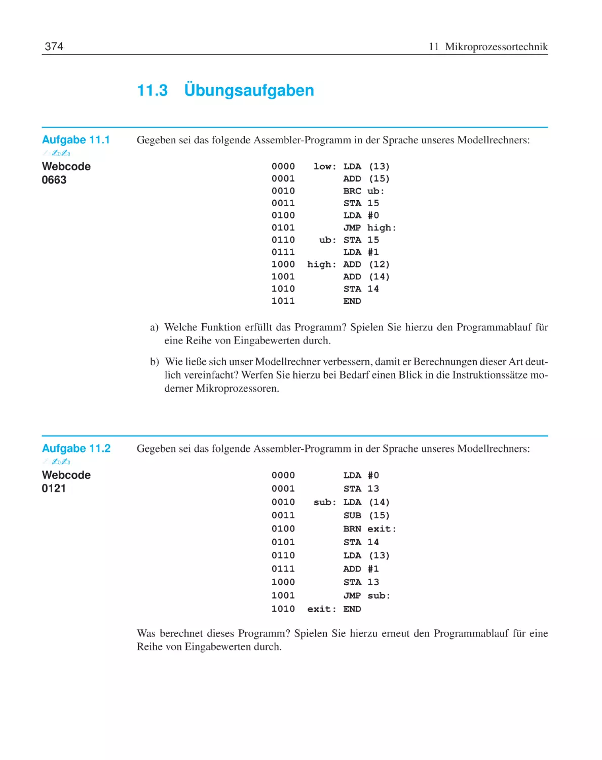 11.3 Übungsaufgaben