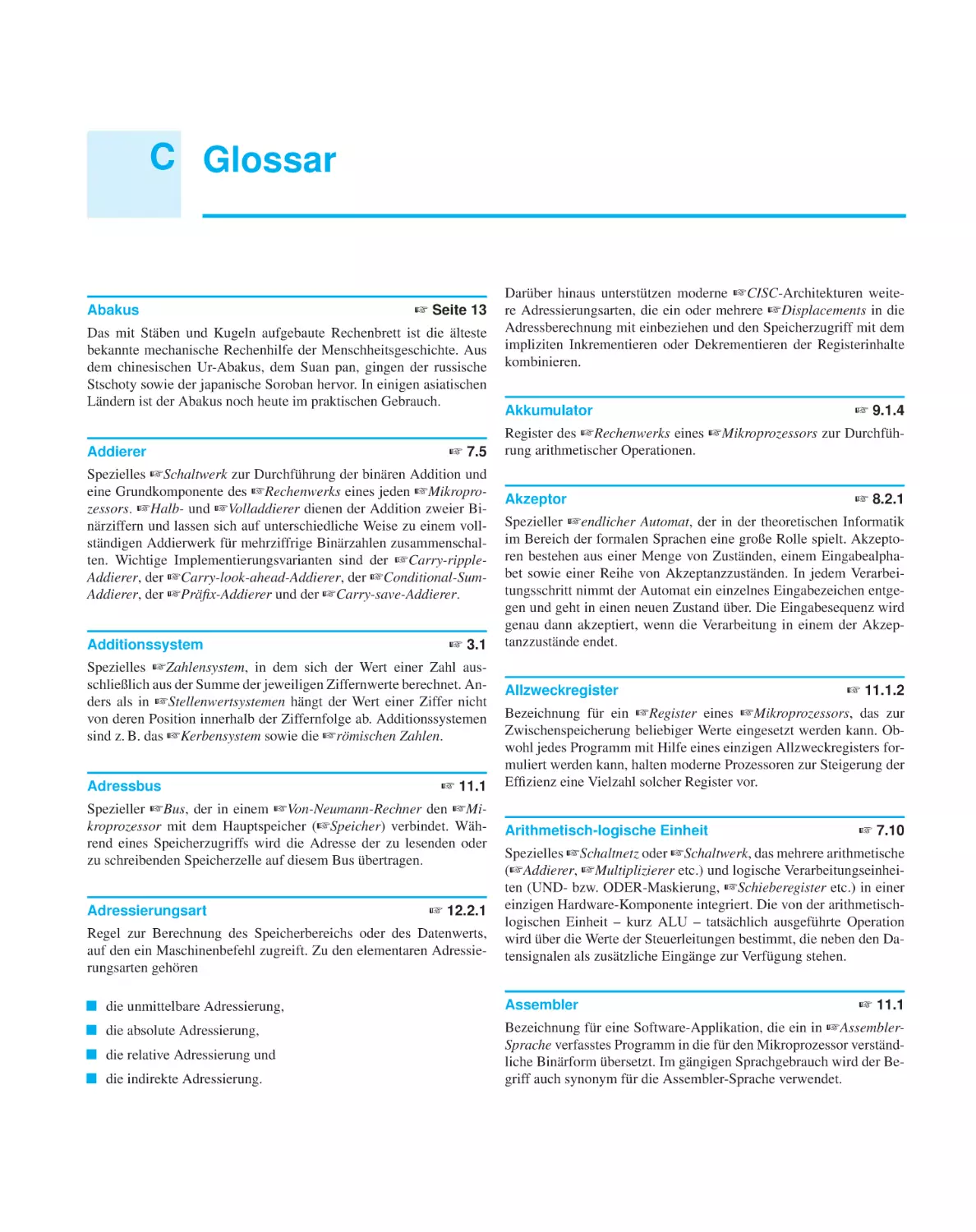 C Glossar