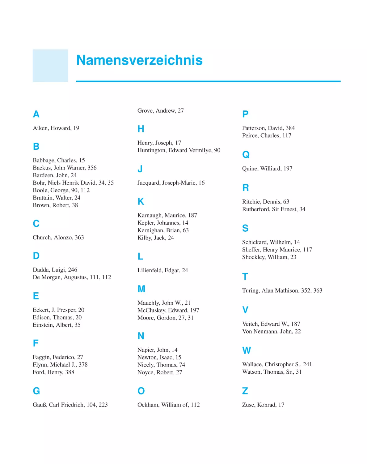 Namensverzeichnis