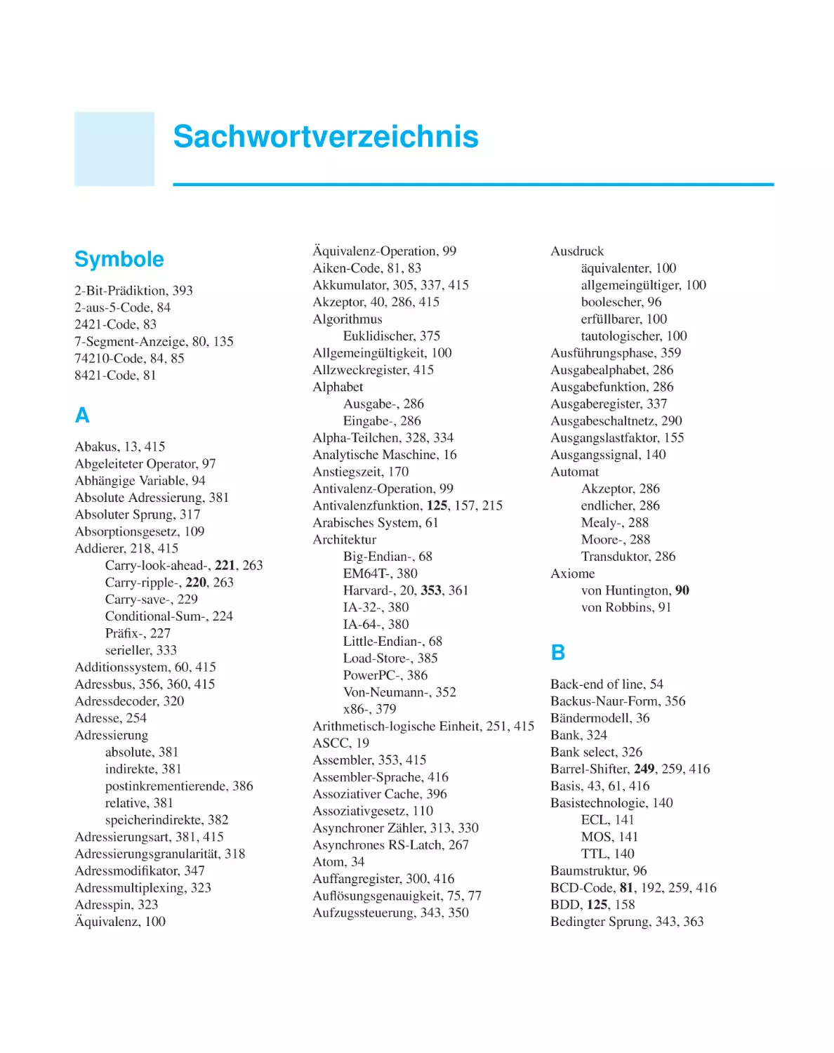 Sachwortverzeichnis