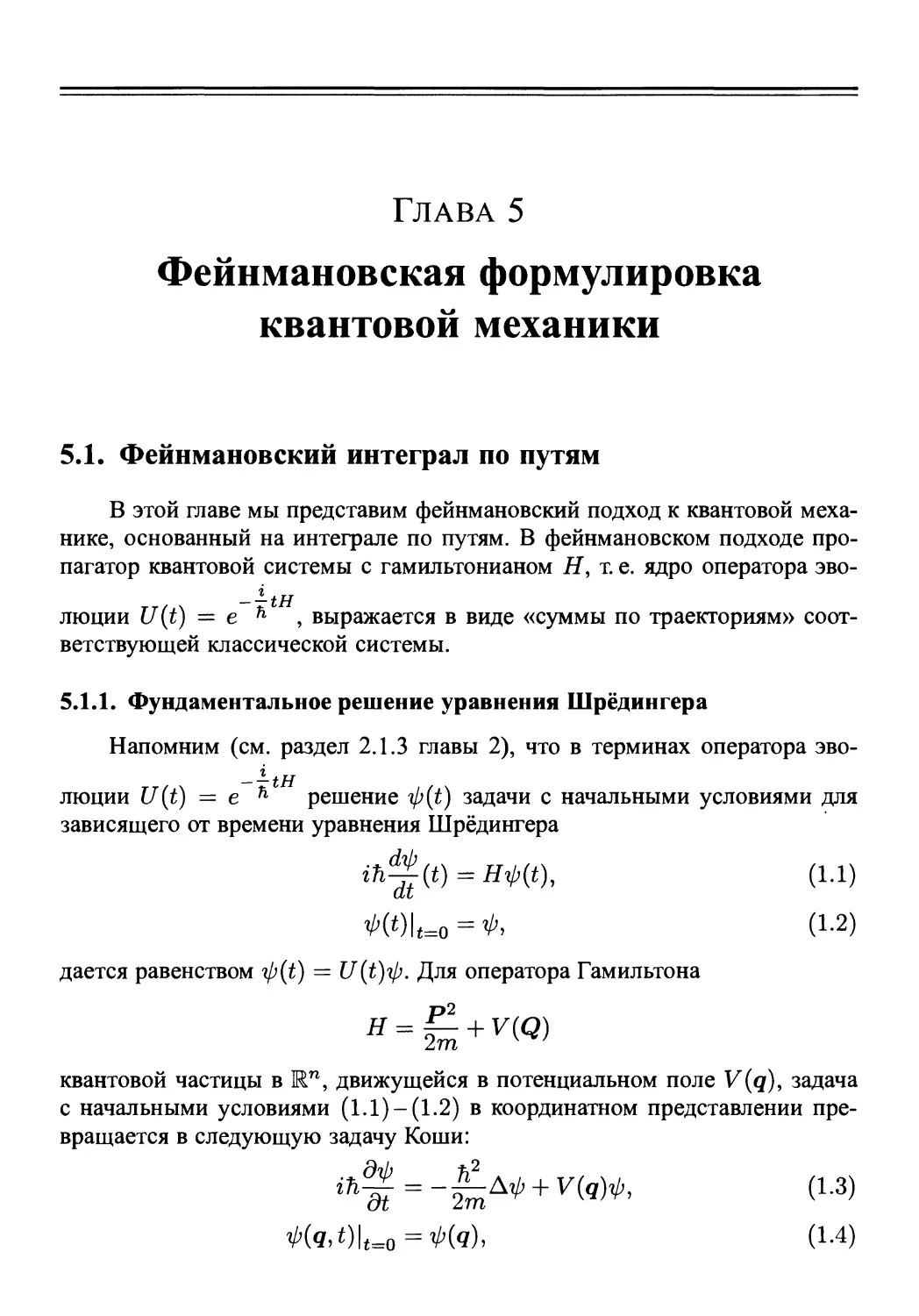 Глава 5. Фейнмановская формулировка квантовой механики
5.1. Фейнмановский интеграл по путям