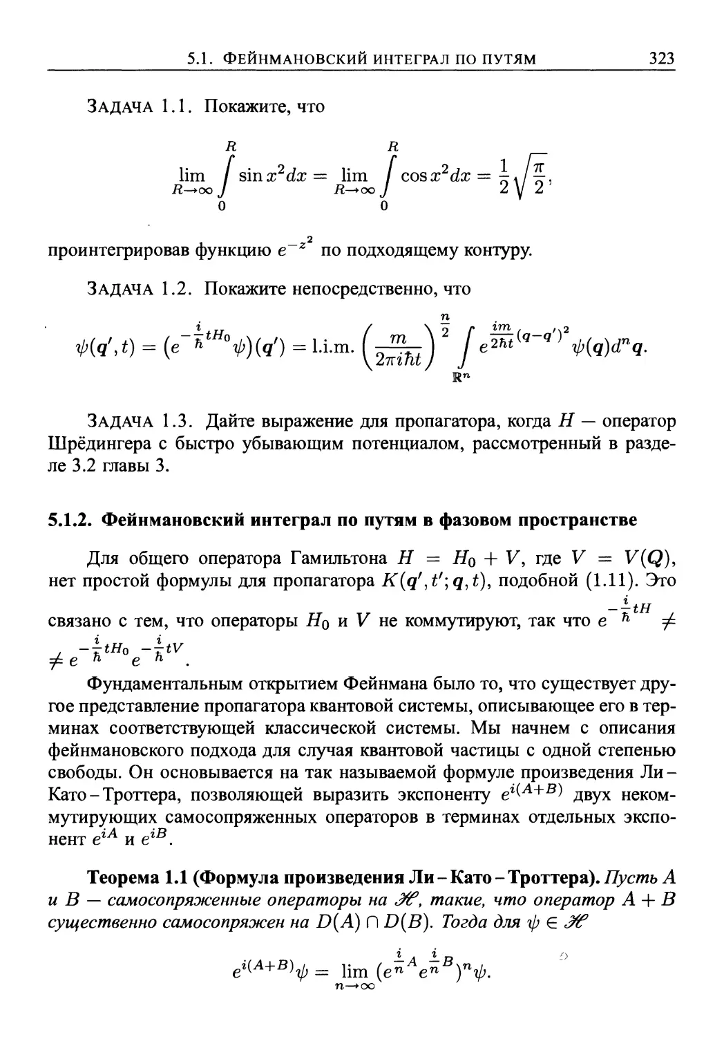 5.1.2. Фейнмановский интеграл по путям в фазовом пространстве