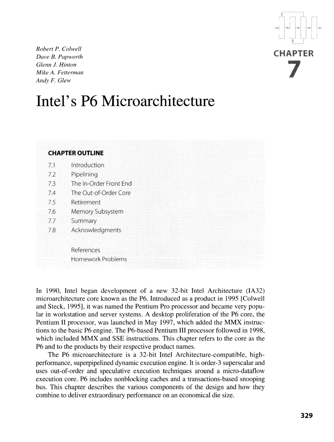 7. Intel's P6 Microarchitecture