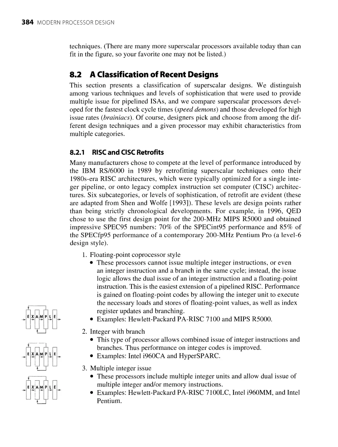 8.2 A Classification of Recent Designs
8.2.1 RISC and CISC Retrofits