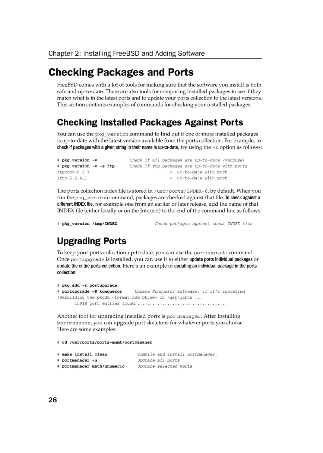 Checking Packages and Ports