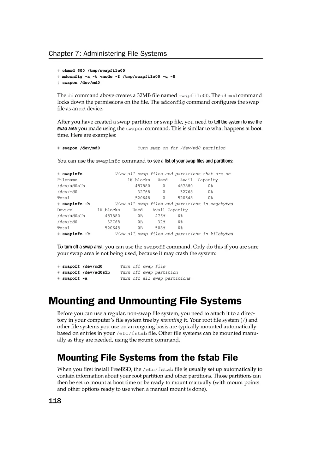 Mounting and Unmounting File Systems