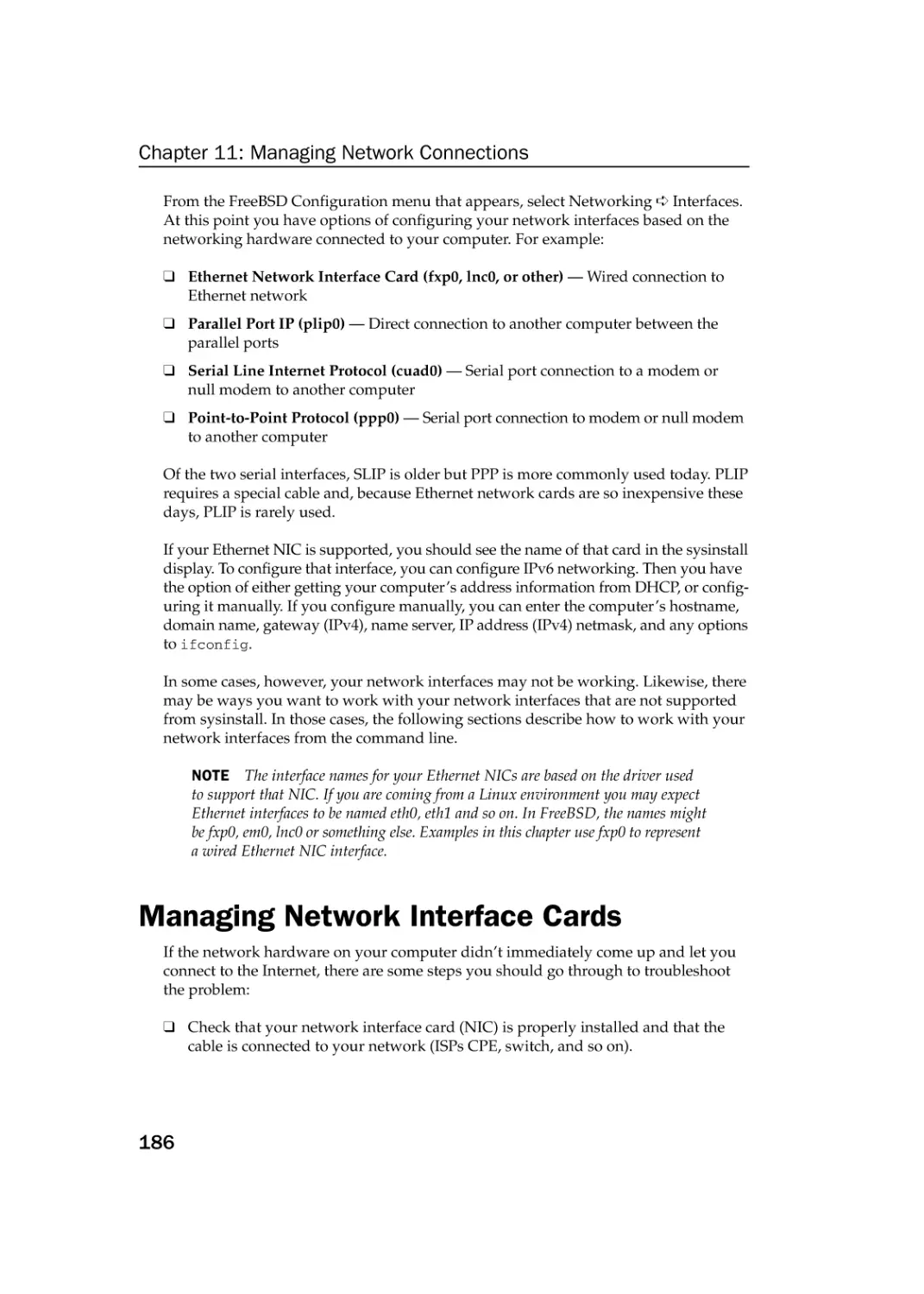 Managing Network Interface Cards