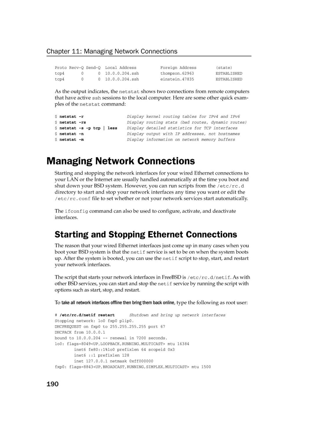 Managing Network Connections