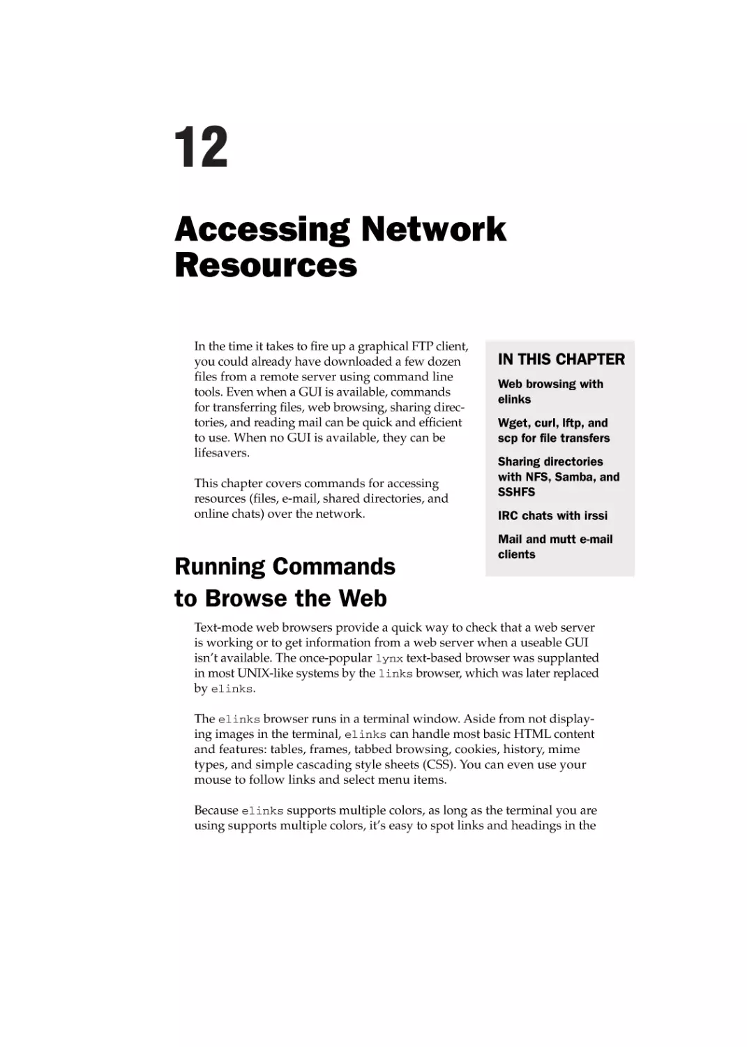 Chapter 12
Running Commands to Browse the Web