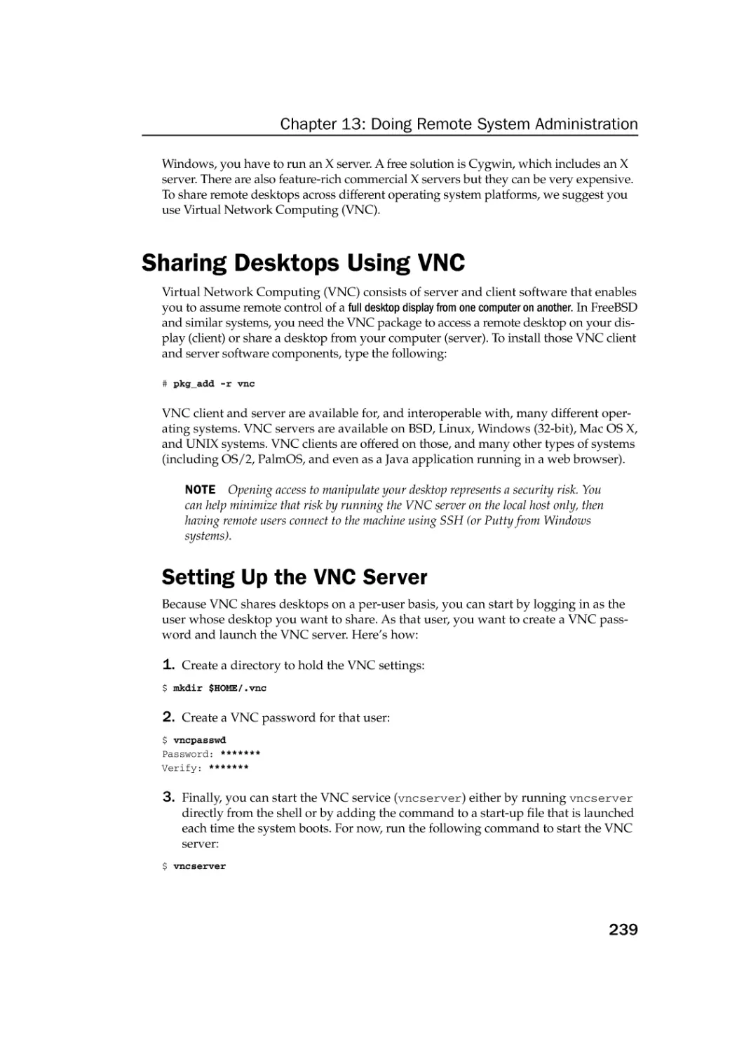 Sharing Desktops Using VNC