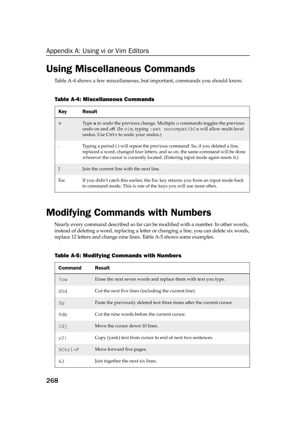 Using Miscellaneous Commands
Modifying Commands with Numbers