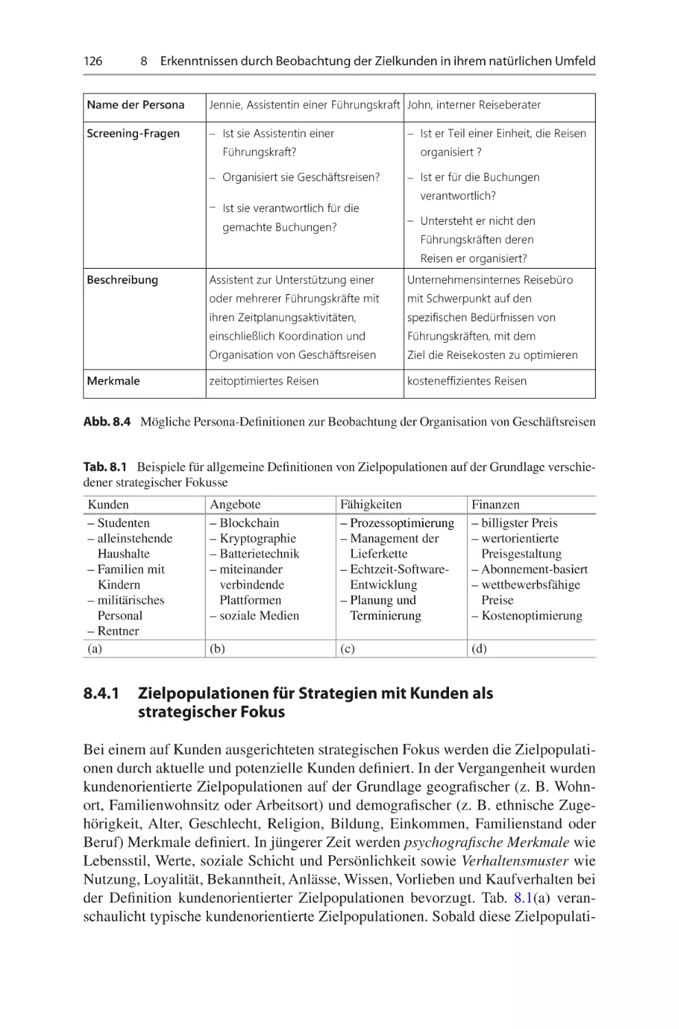 8.4.1	 Zielpopulationen für Strategien mit Kunden als strategischer Fokus