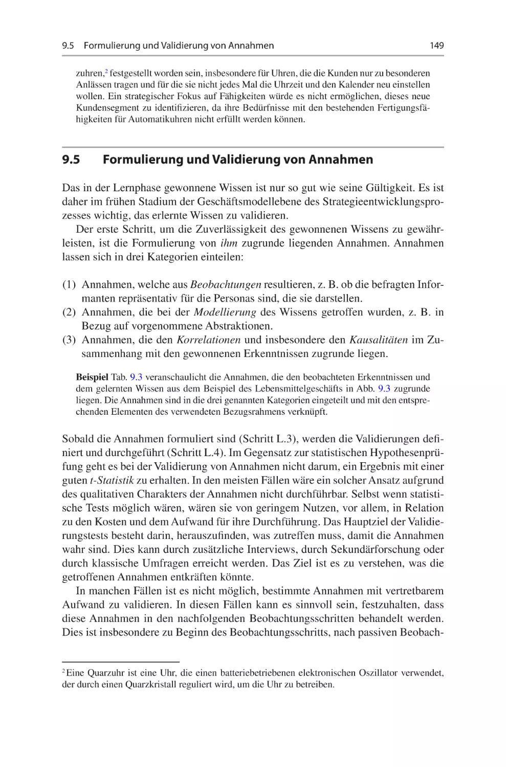 9.5	 Formulierung und Validierung von Annahmen