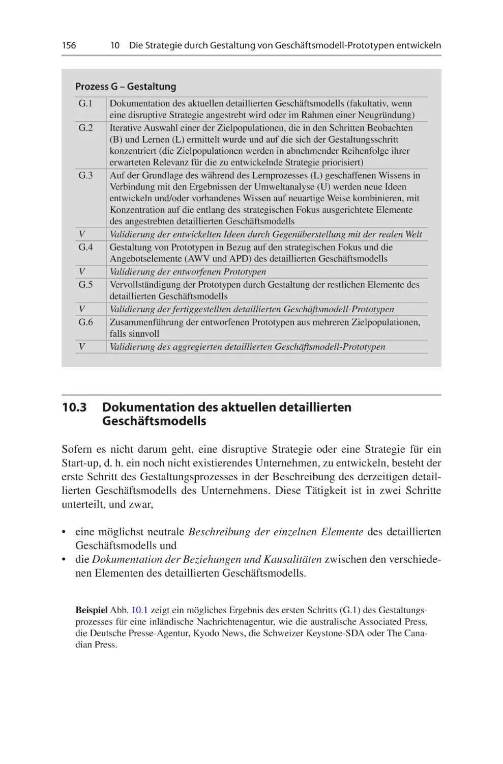 10.3	 Dokumentation des aktuellen detaillierten Geschäftsmodells