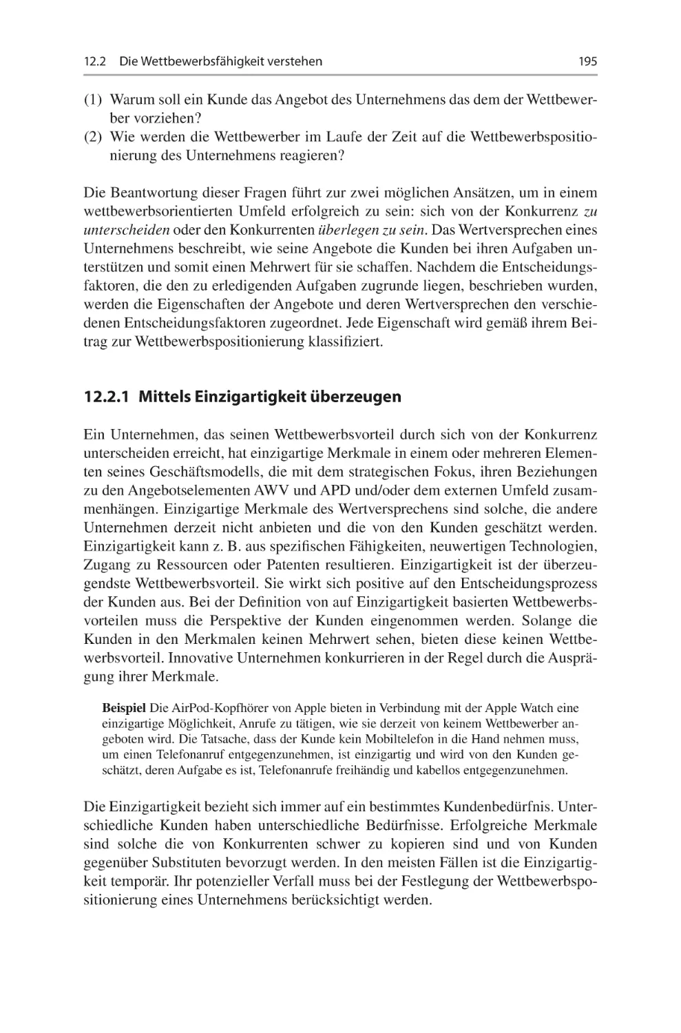 12.2.1	 Mittels Einzigartigkeit überzeugen