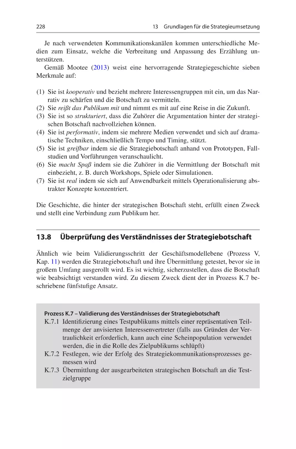 13.8	 Überprüfung des Verständnisses der Strategiebotschaft