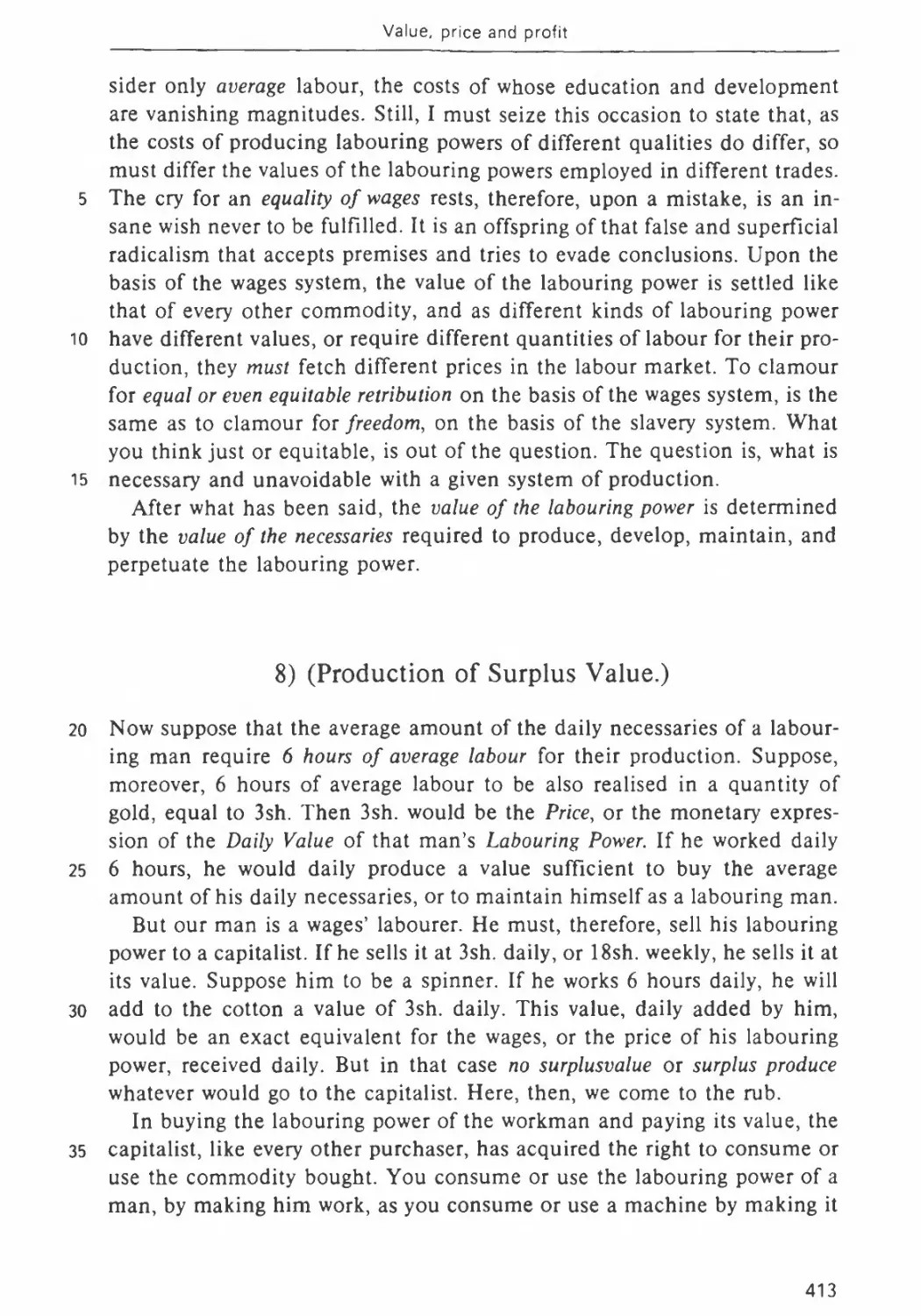 8. Production of Surplus Value