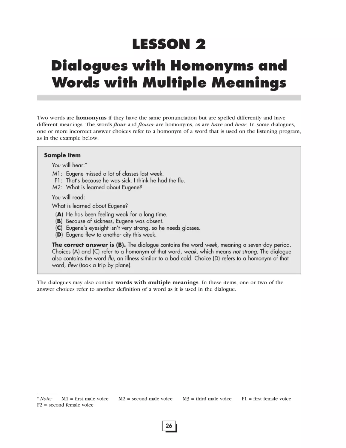 Lesson 2. Dialogues with Homonyms and Words with Multiple Meanings. . . . . . . . . . . . . . . . . . . . . . . . . . . . . . . . . . . . . . . . . .