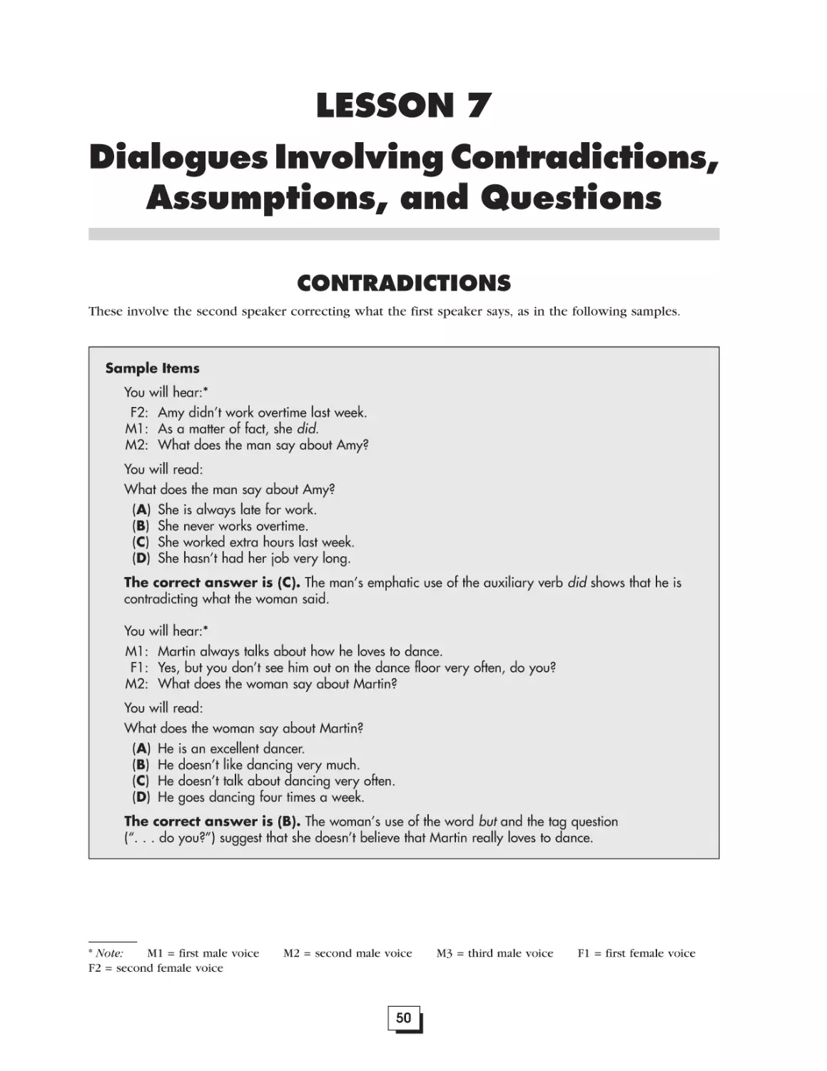 Lesson 7. Dialogues Involving Contradictions, Assumptions, and Questions . . . . . . . . . . . . . . . . . . . . . . . . . . . . . . . . . . . . .