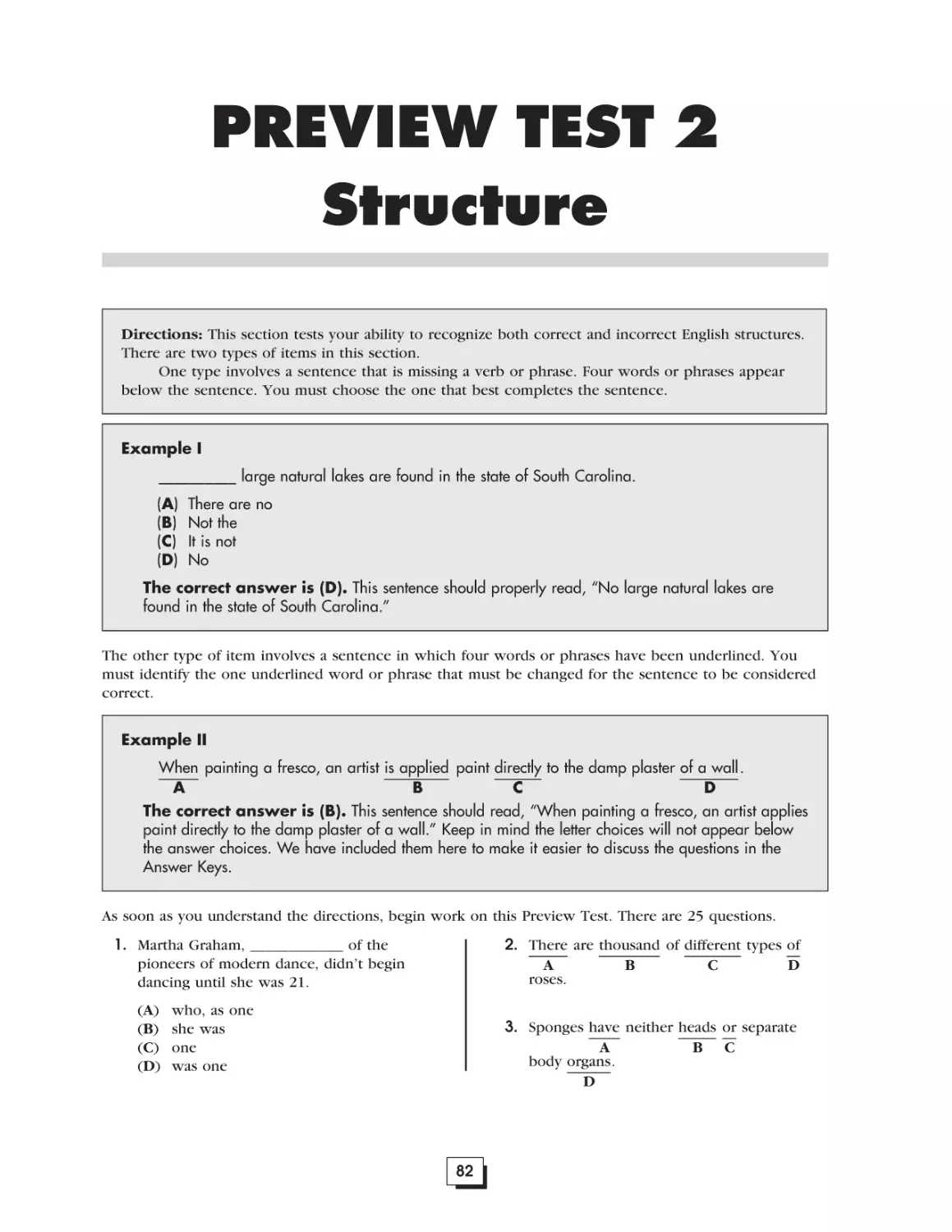 SECTION 2 Structure PREVIEW TEST 2 Structure . . . . . . . . . . . . . . . . . . . . . . . . . . . . . . . . .