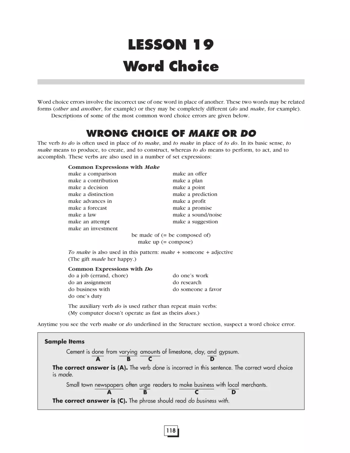 Lesson 19.  Word Choice. . . . . . . . . . . . . . . . . . . . . . . . . . . . . . . . . . . . . . .