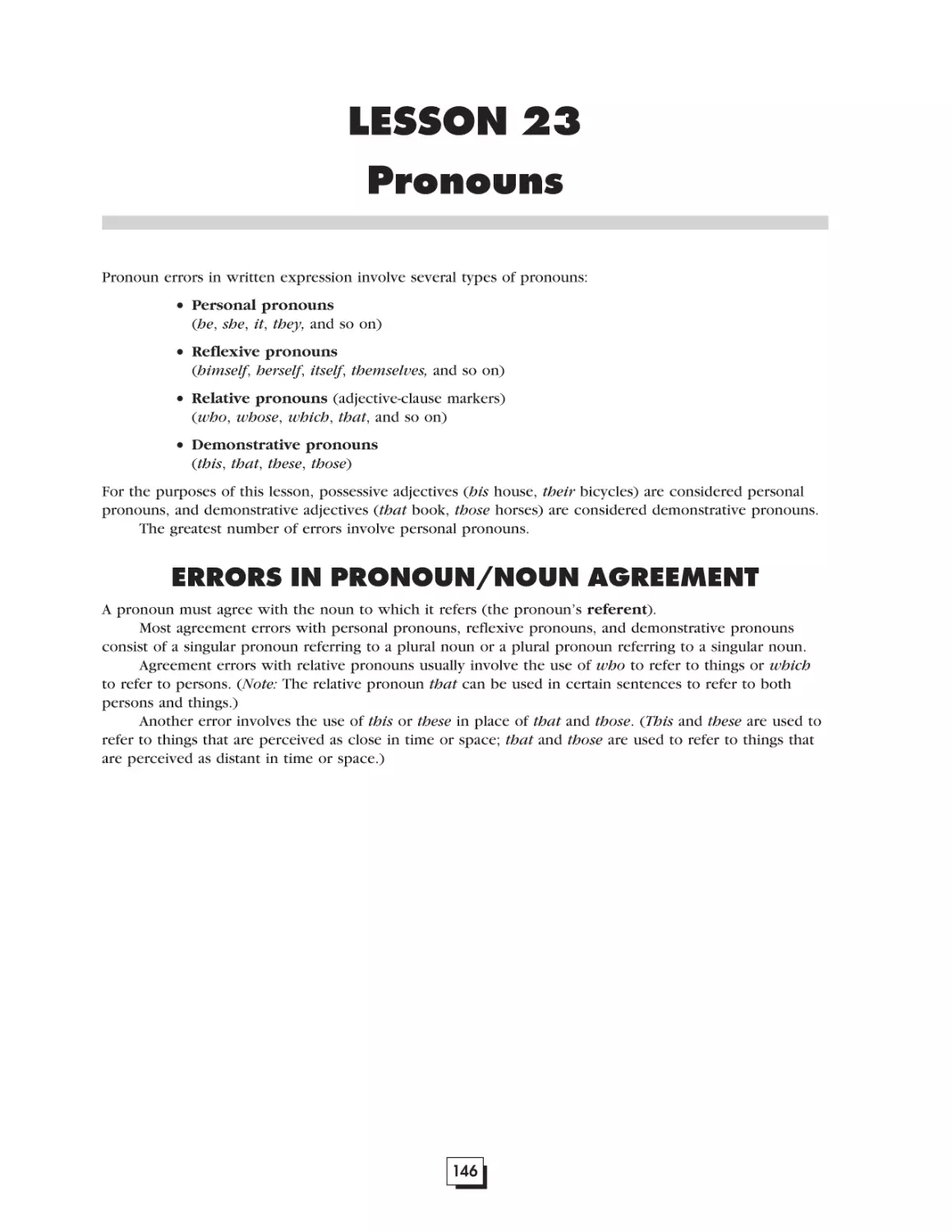 Lesson 23.  Pronouns. . . . . . . . . . . . . . . . . . . . . . . . . . . . . . . . . . . . . . . . . .